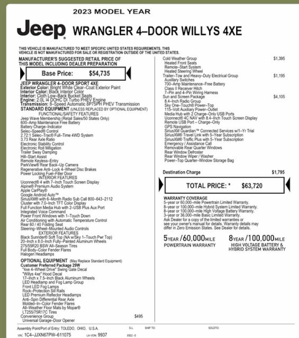 Used 2023 Jeep Wrangler 4xe SUV