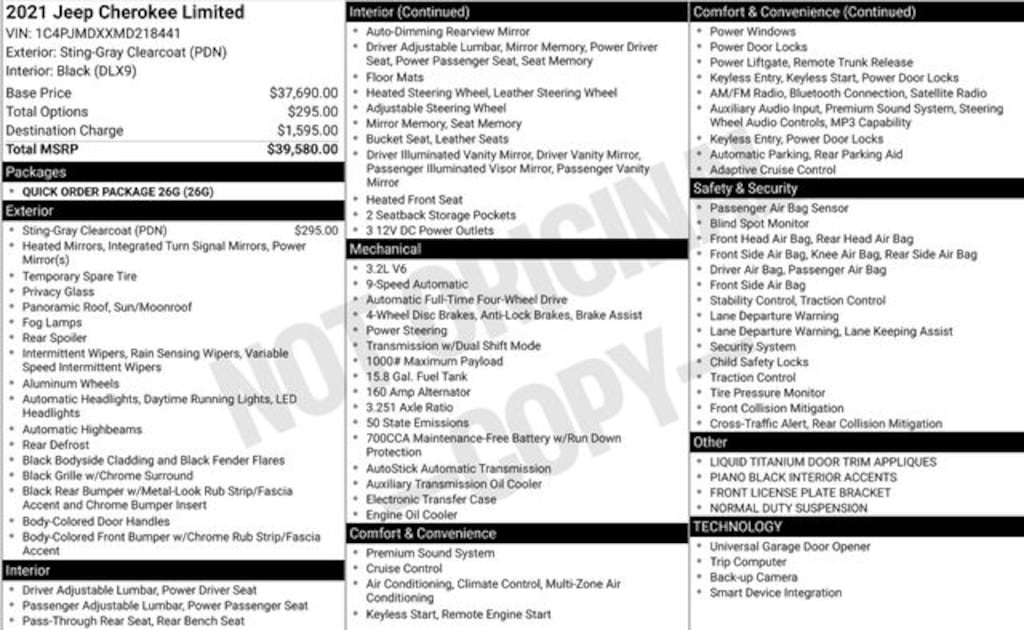 Used 2021 Jeep Cherokee Limited SUV
