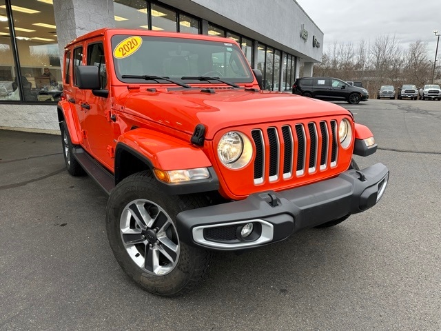 Used 2020 Jeep Wrangler Unlimited Sahara with VIN 1C4HJXEN7LW231637 for sale in Old Saybrook, CT