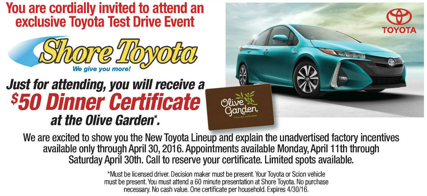 Toyota Test Drive Event Shore Toyota