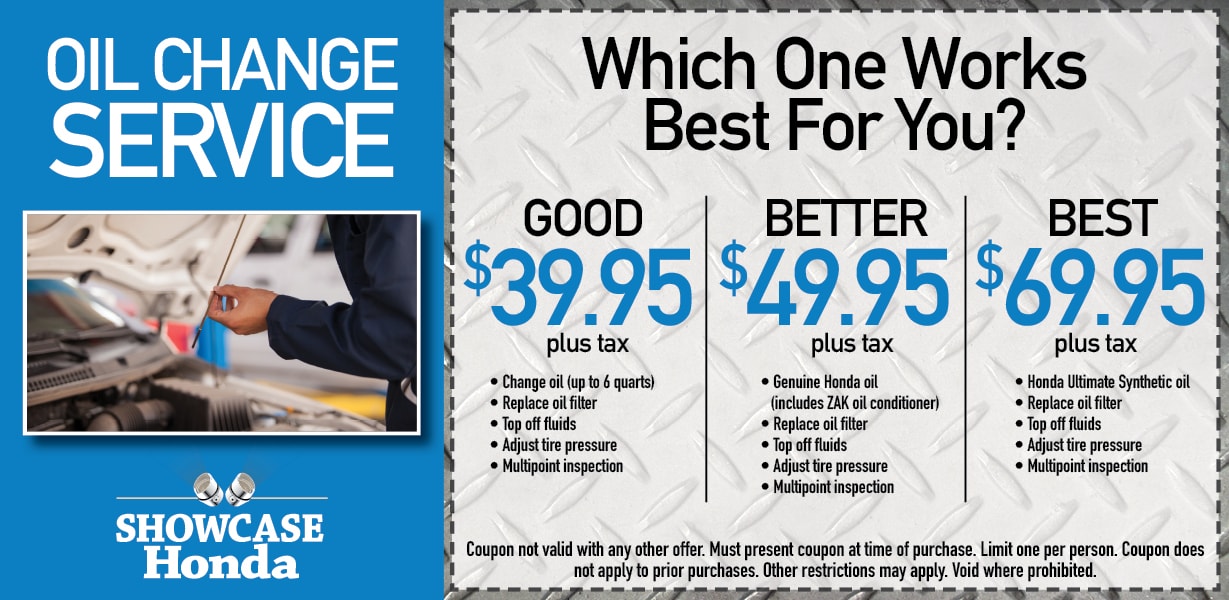Oil Change Service Showcase Honda