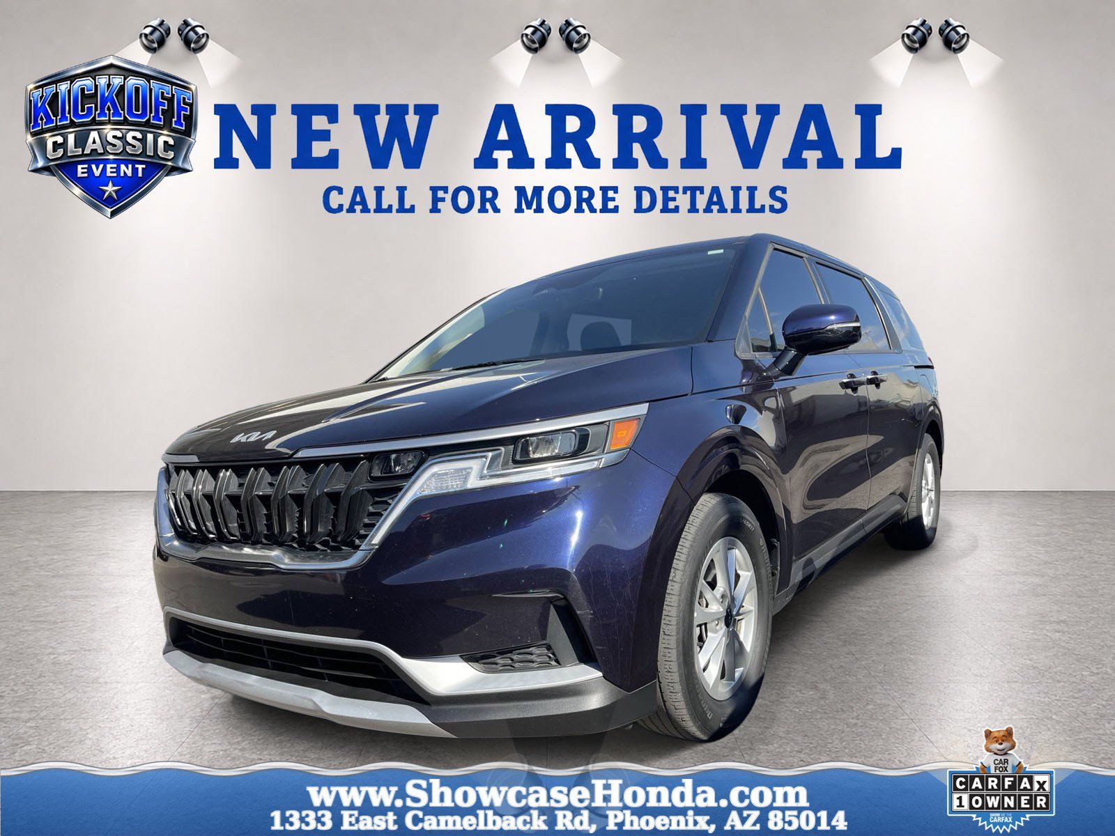 Deep Chroma Blue 2024 Kia Carnival Minivan Front-Wheel Drive 8-Speed Automatic