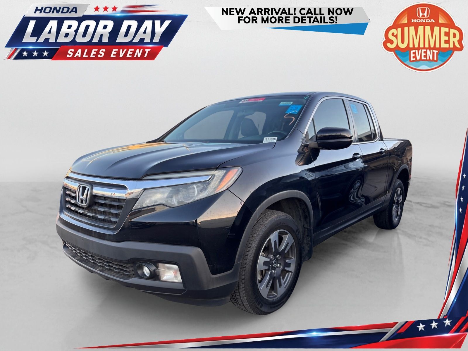 Crystal Black Pearl 2018 Honda Ridgeline Pickup Truck All-Wheel Drive 6-Speed Automatic