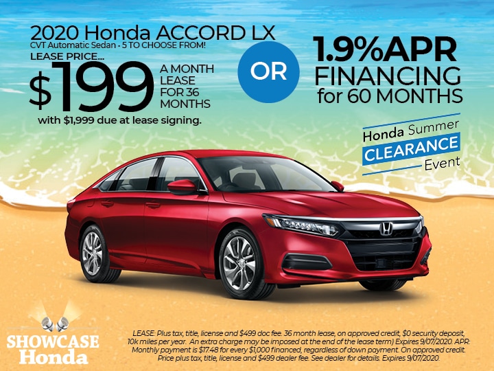 Monthly Advertised and Lease Specials Showcase Honda