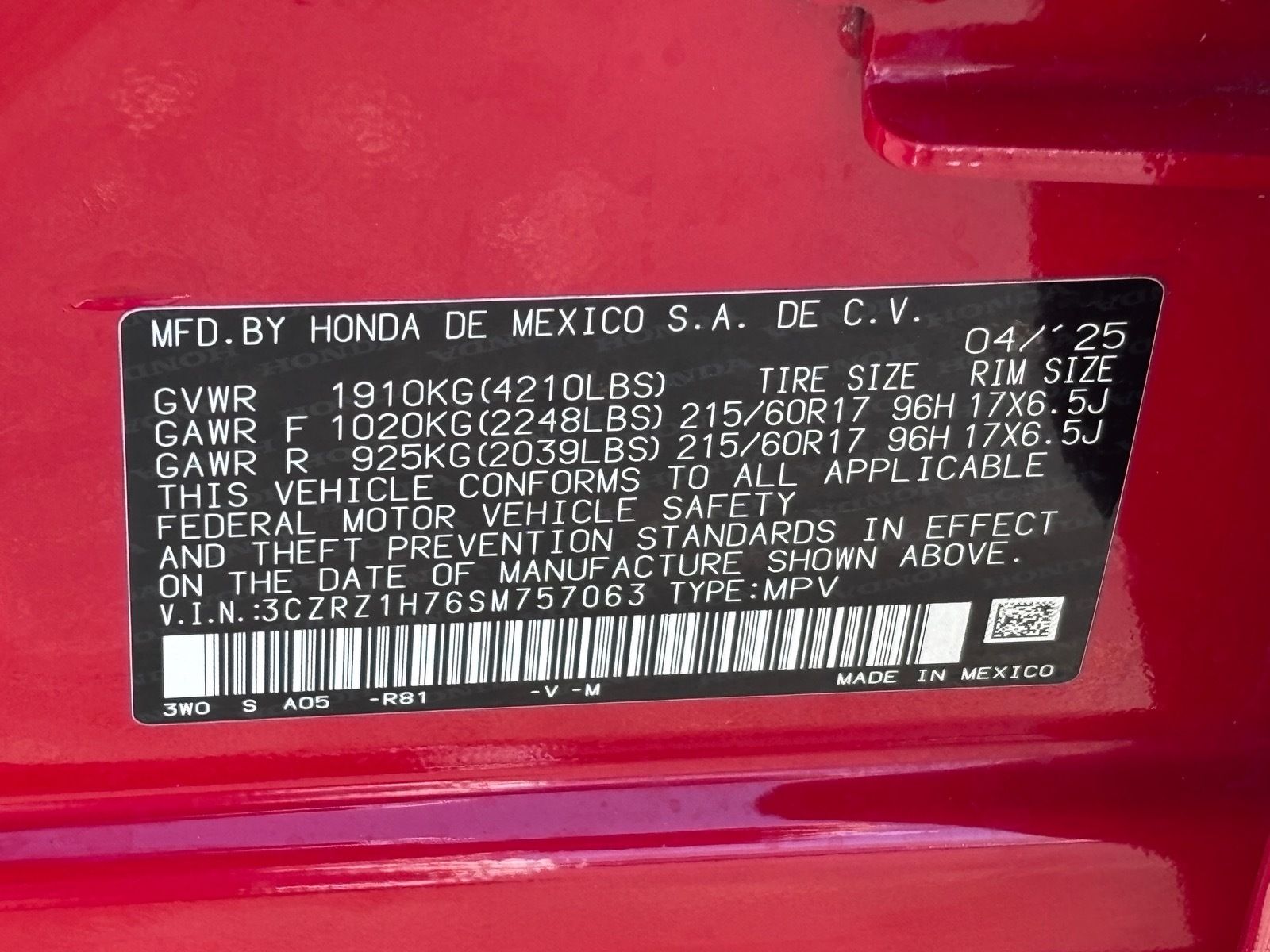 2025 Honda HR-V EX-L - Photo 34