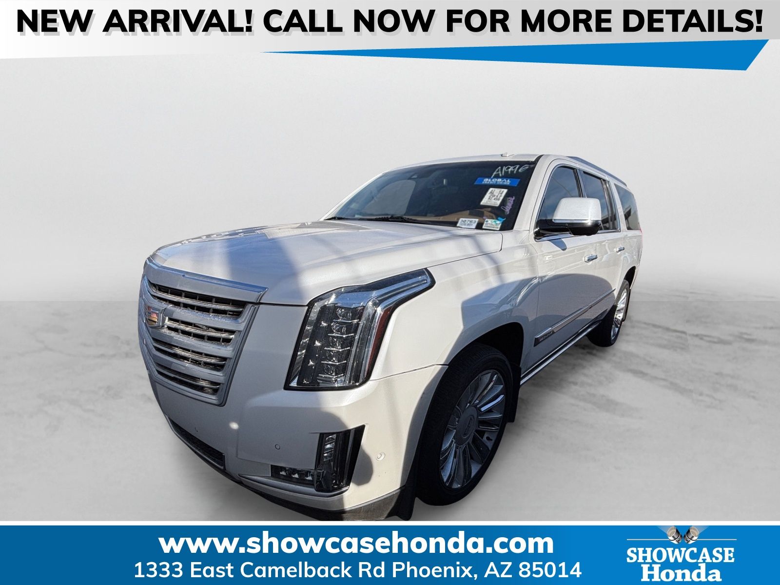 Crystal White Tricoat 2017 Cadillac Escalade ESV Platinum RWD SUV / Crossover Rear-Wheel Drive 8-Speed Automatic