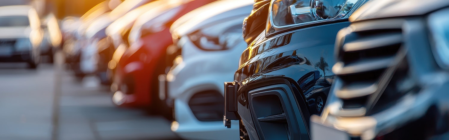 Lineup of vehicles