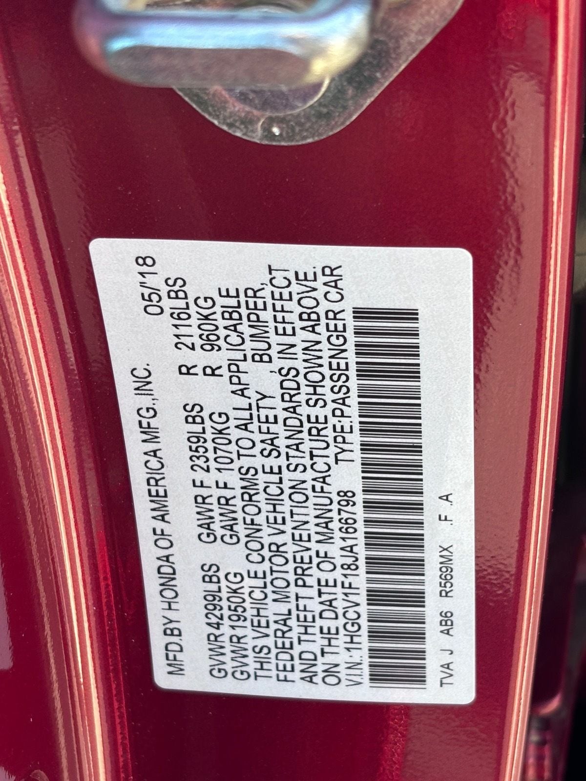 2018 Honda Accord LX - Photo 34