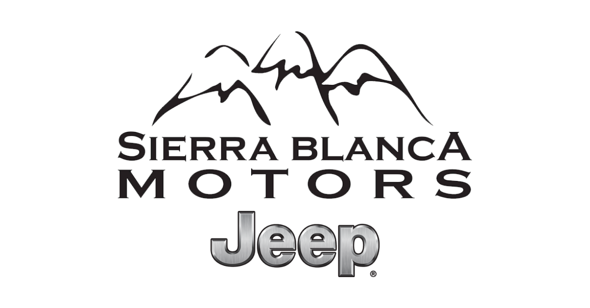 The logo for Sierra Blanca Motors featuring a stylized black mountain range graphic above the bold text 