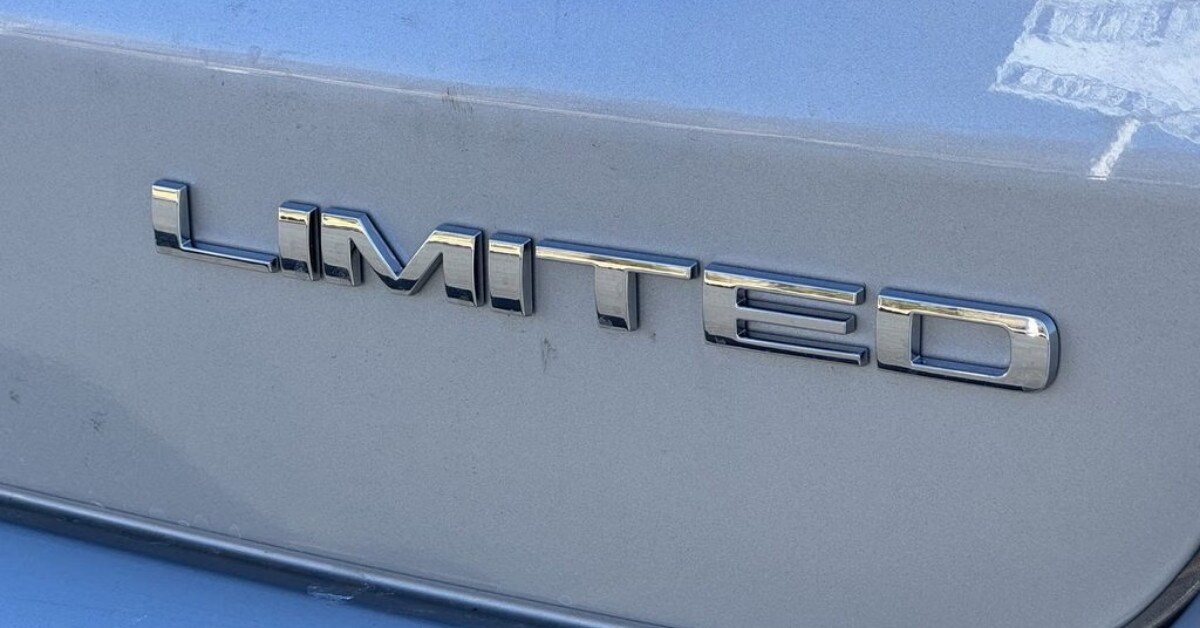A close-up of a chrome 