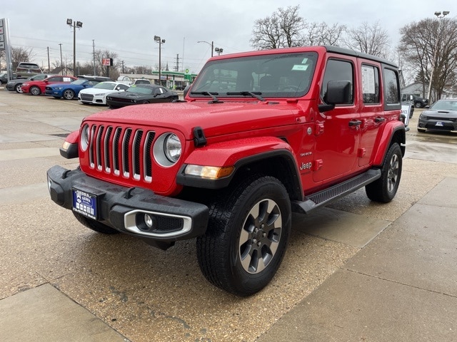 Used 2021 Jeep Wrangler Unlimited Sahara with VIN 1C4HJXEG8MW826645 for sale in Ottawa, IL