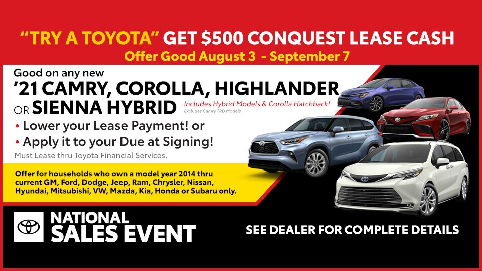 Try A Toyota Bonus Cash | Signature Toyota