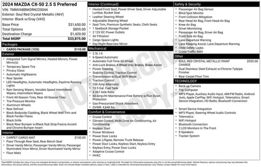 Certified 2024 Mazda CX-50 2.5 S Preferred Package SUV