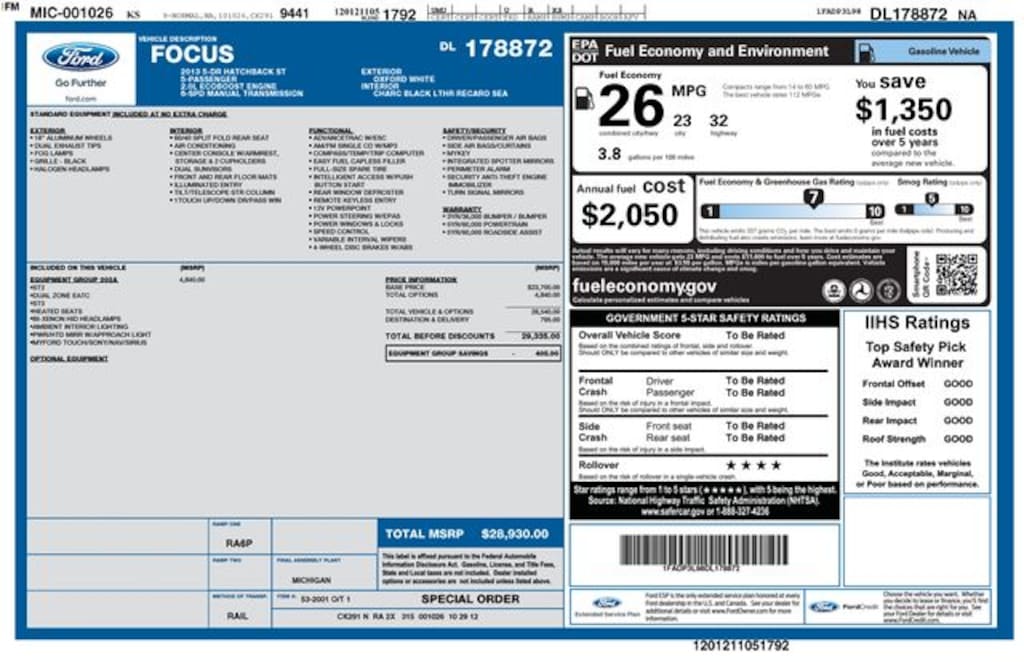 Used 2013 Ford Focus ST Hatchback