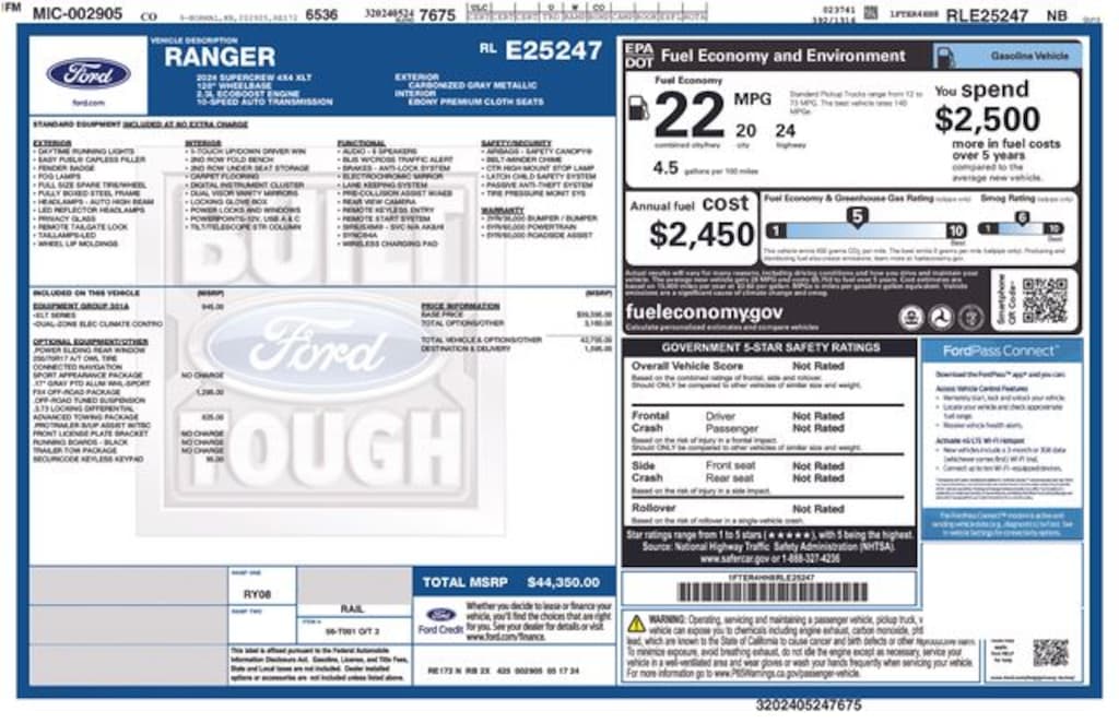 Certified 2024 Ford Ranger XLT Truck