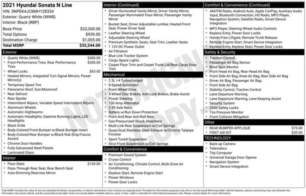 Used 2021 Hyundai Sonata N Line Sedan