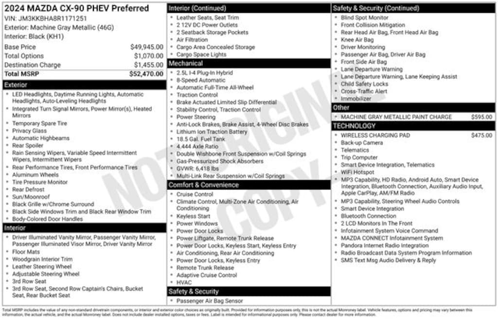 Certified 2024 Mazda CX-90 Phev Preferred SUV