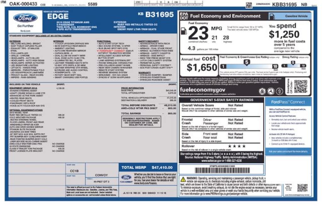Used 2019 Ford Edge Titanium SUV