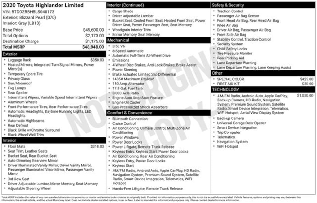 Certified 2020 Toyota Highlander Limited SUV