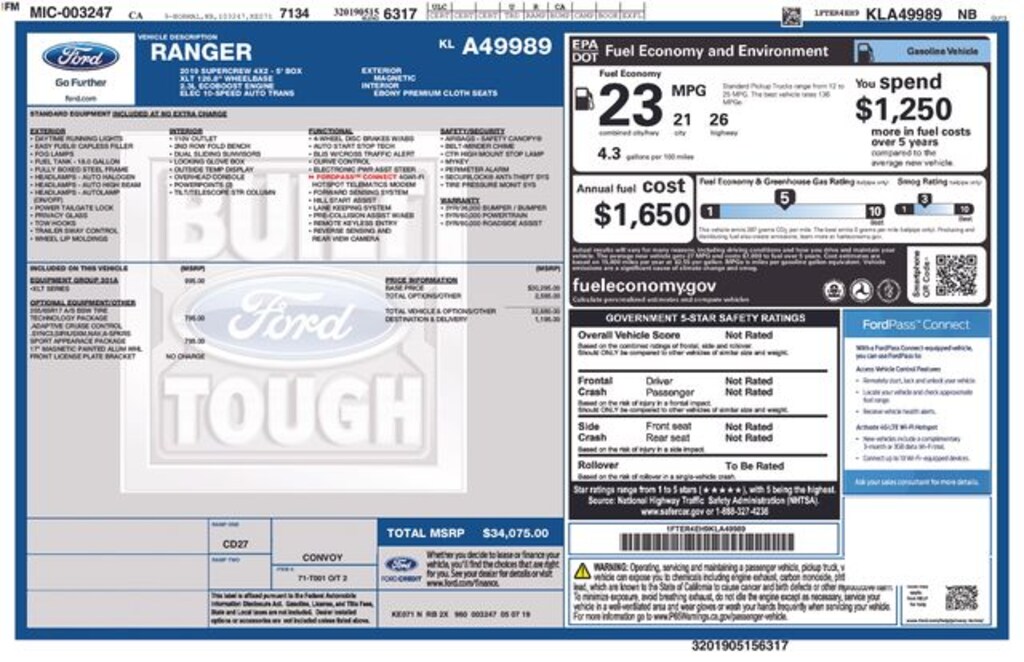 Used 2019 Ford Ranger XLT Truck