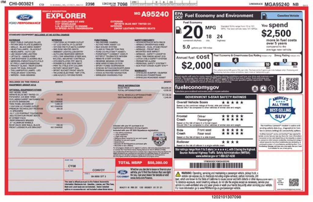 Certified 2021 Ford Explorer ST SUV