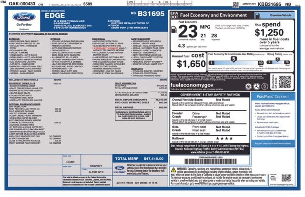 Used 2019 Ford Edge Titanium SUV