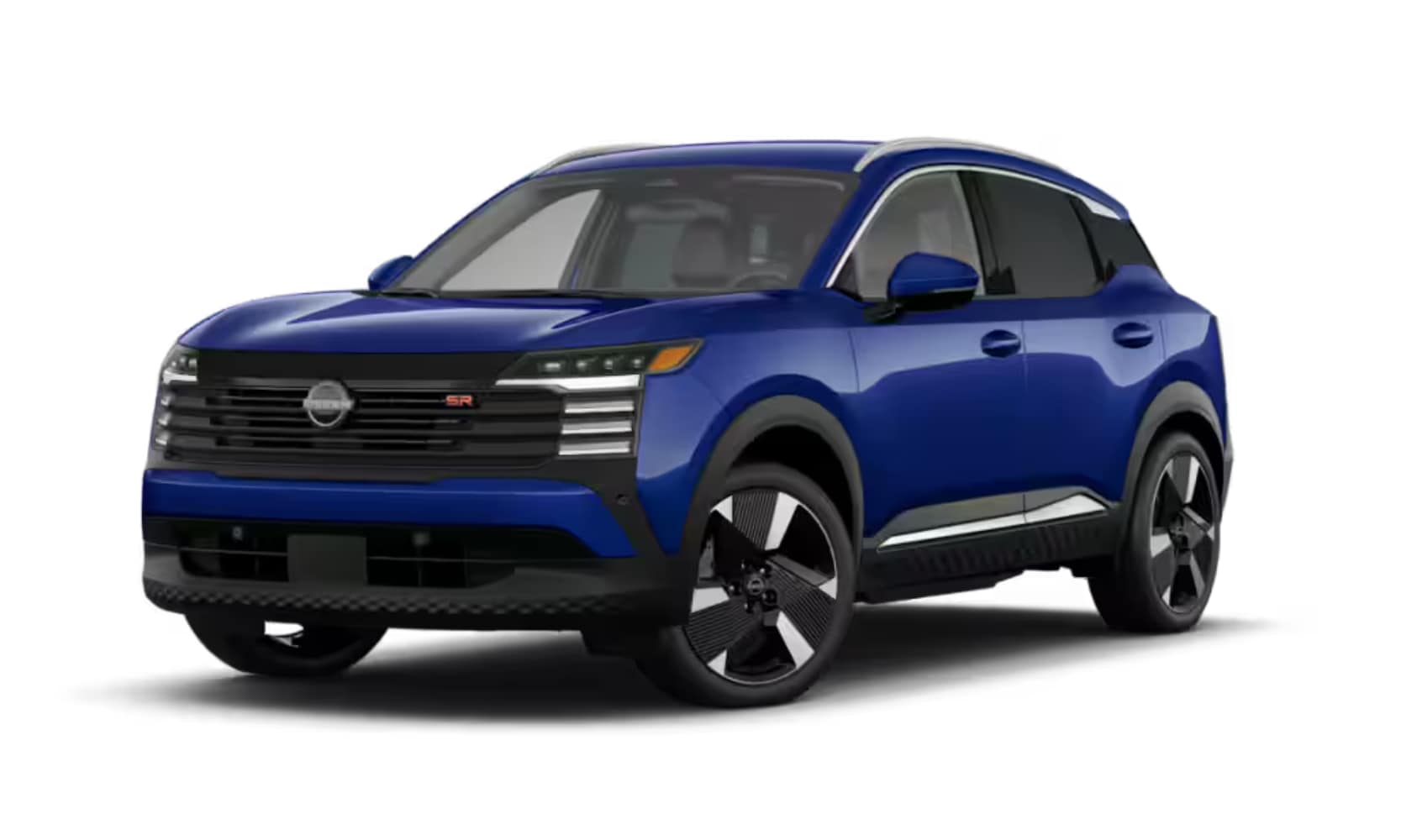 Exterior image of a blue 2025 Nissan Kicks S on a white background