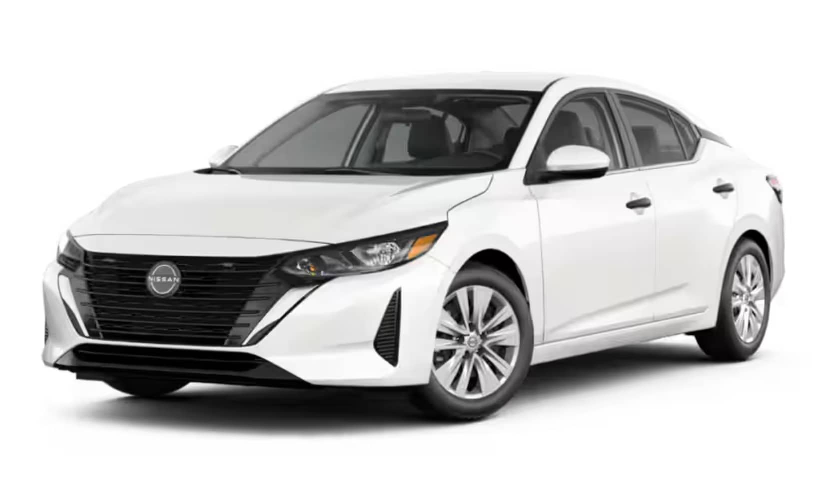 Exterior image of a white 2025 Nissan Sentra S on a white background