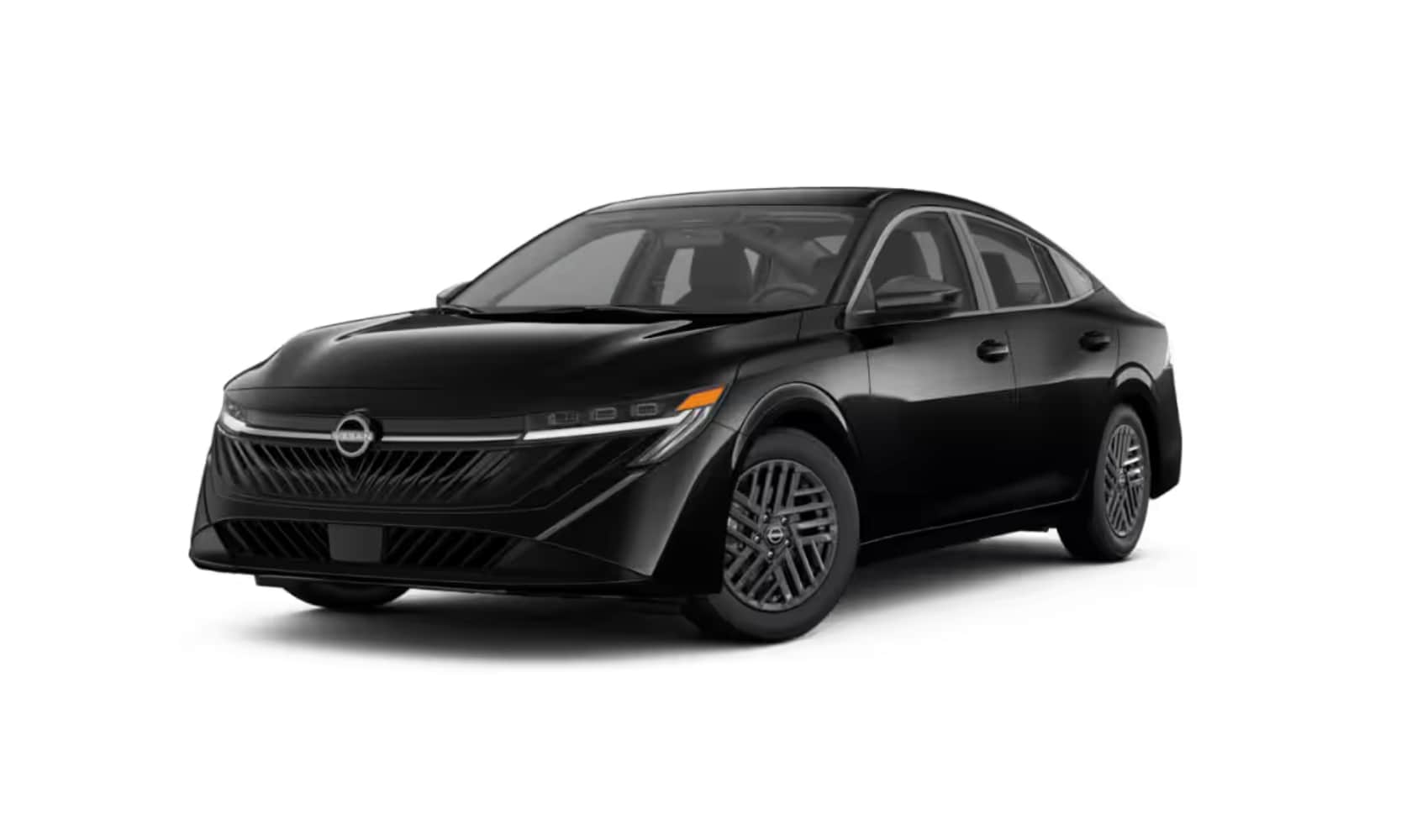 Exterior image of a black 2026 Nissan Sentra SV on a white background