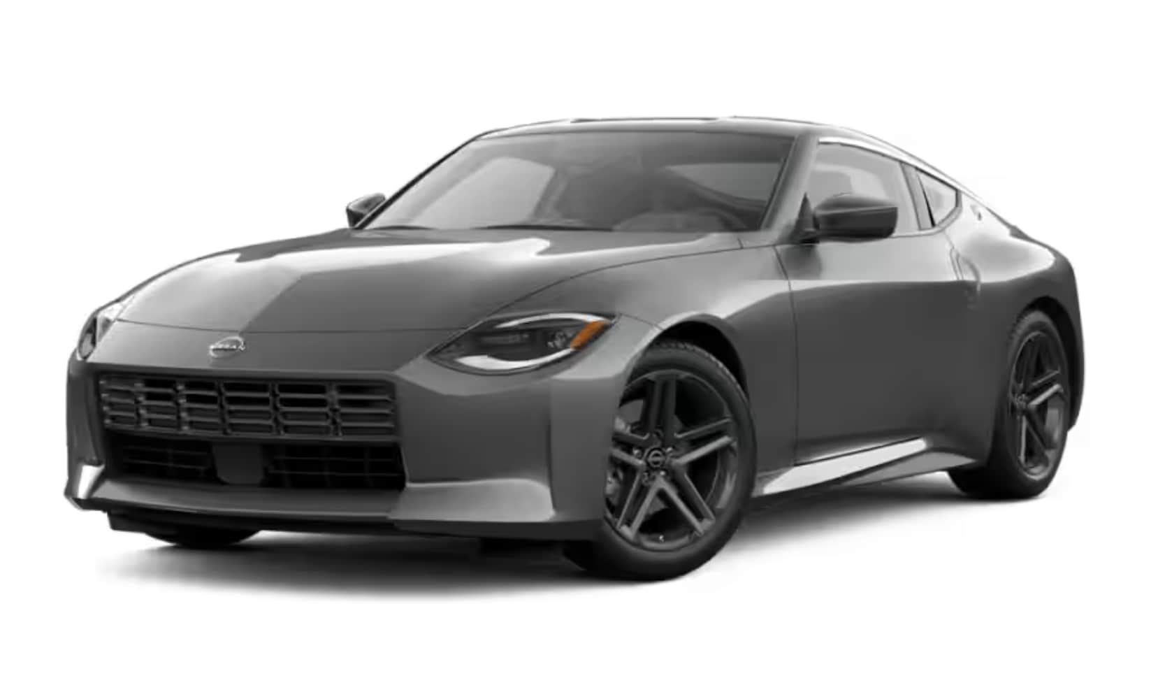 Exterior front angle image of a dark gray 2025 Nissan Z Sport parked on a white background