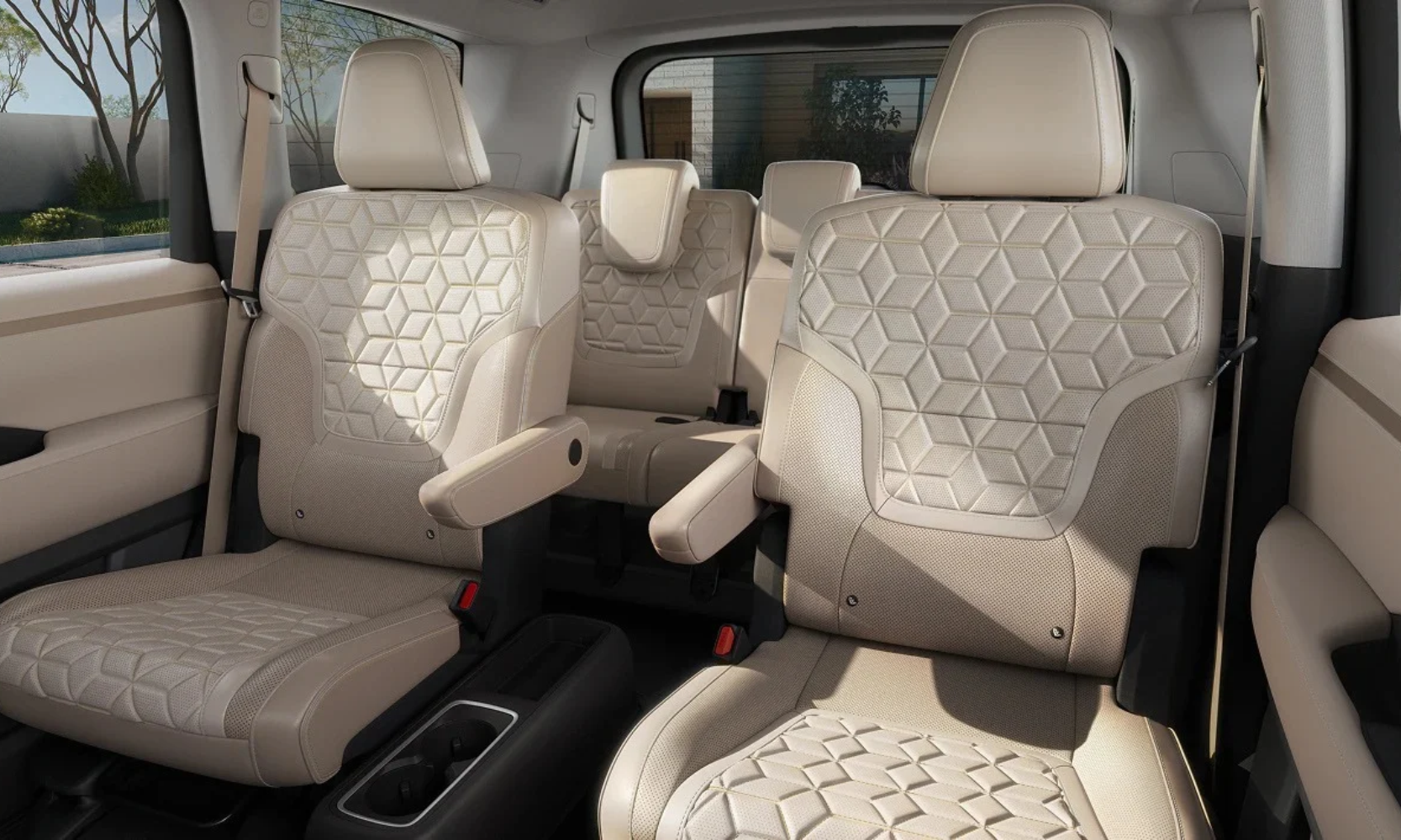 Image of the 2027 Nissan Armada's seven-passenger seating model in a white interior