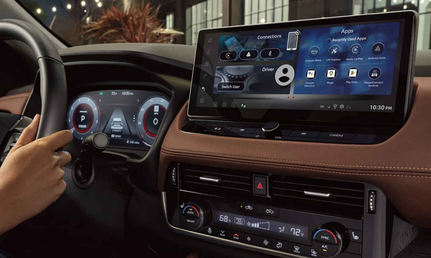 Interior image of the 2026.5 Nissan Rogue infotainment system