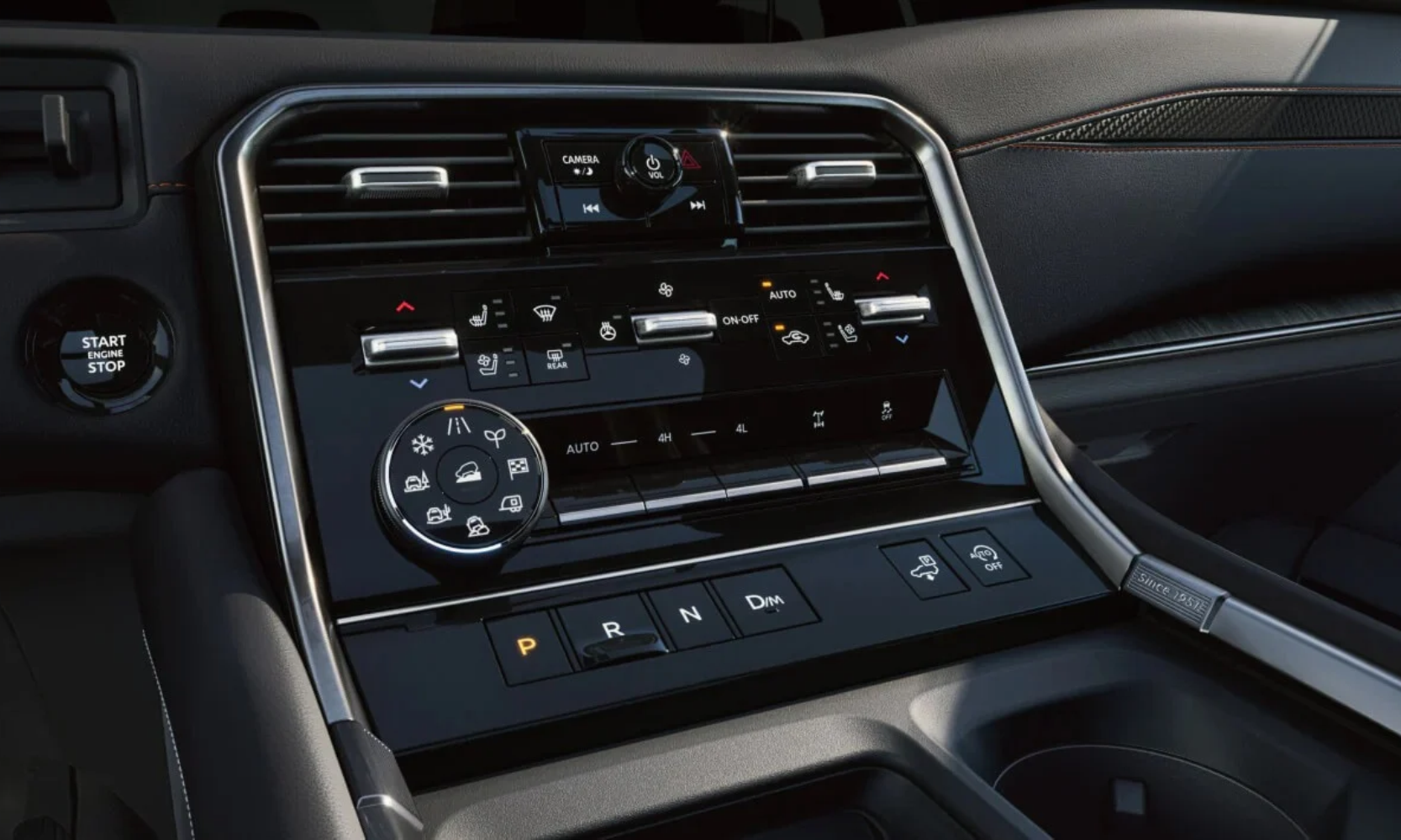 Close-up image of the 2027 Nissan Armada's Terrain Mode Selector system