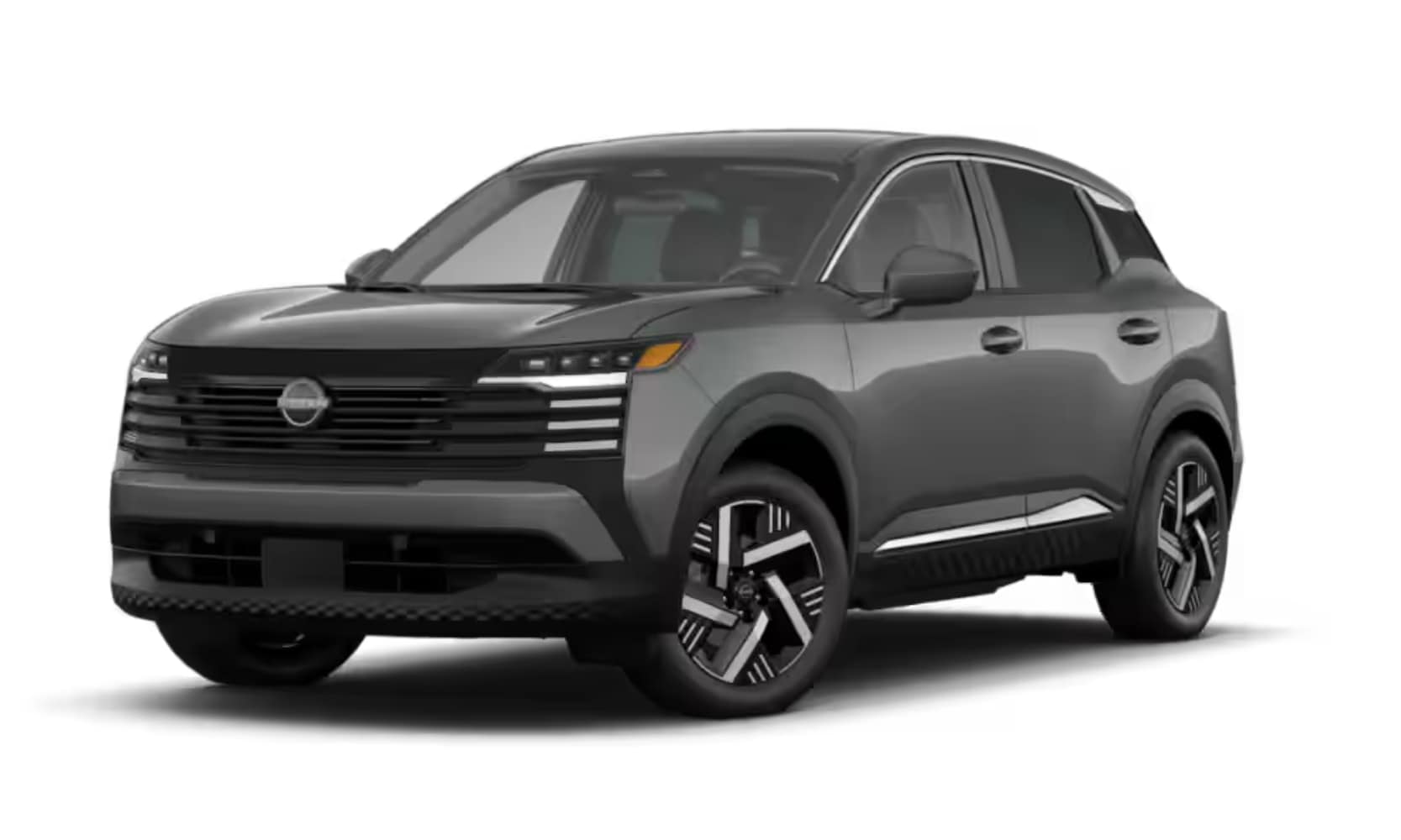 Exterior image of a dark gray 2025 Nissan Kicks SV on a white background