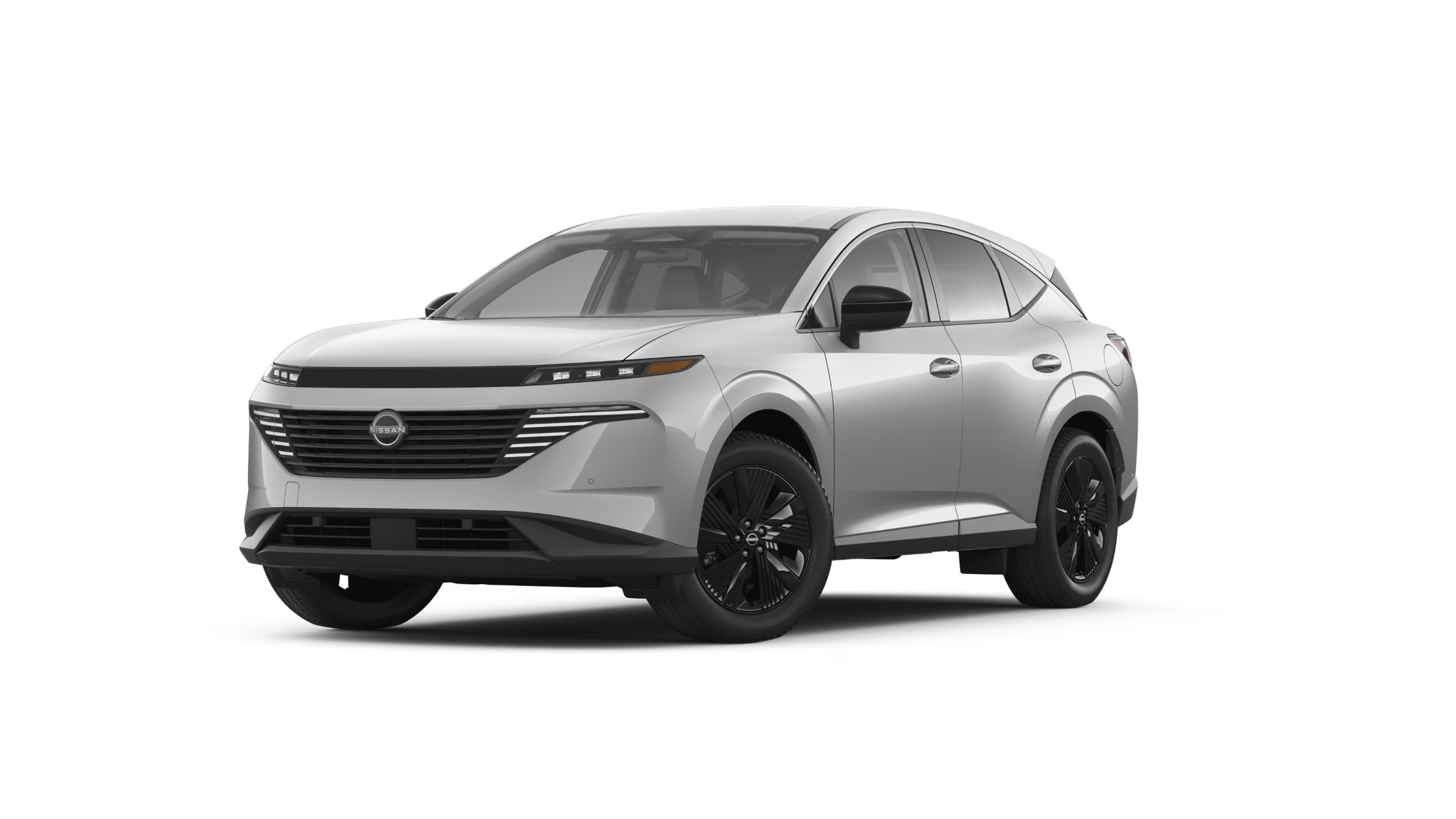 Exterior front image of a light gray 2025 Nissan Murano SV parked on a white background