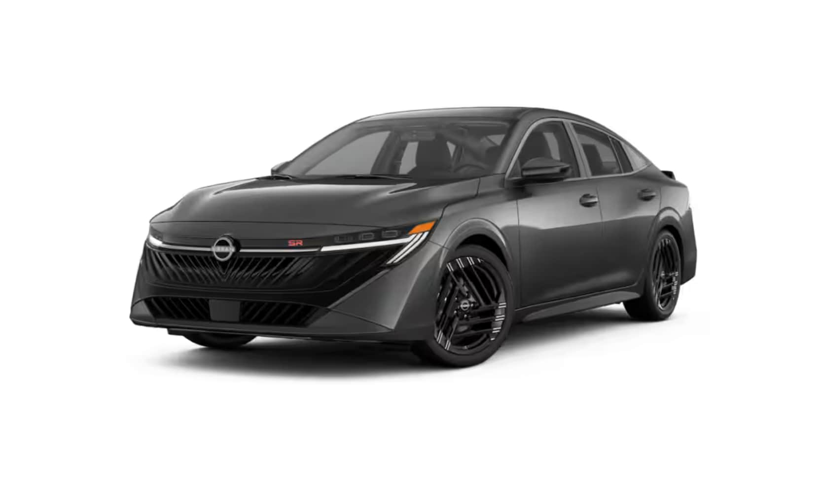 Exterior image of a dark gray 2026 Nissan Sentra SR on a white background