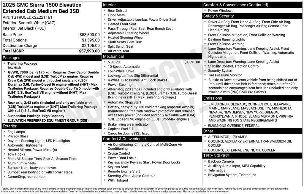 New 2025 GMC Sierra 1500 Elevation Truck