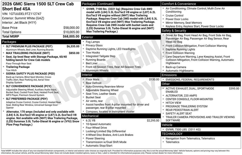 New 2026 GMC Sierra 1500 SLT Truck