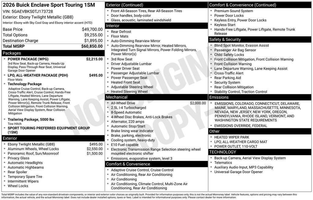 New 2026 Buick Enclave Sport Touring SUV