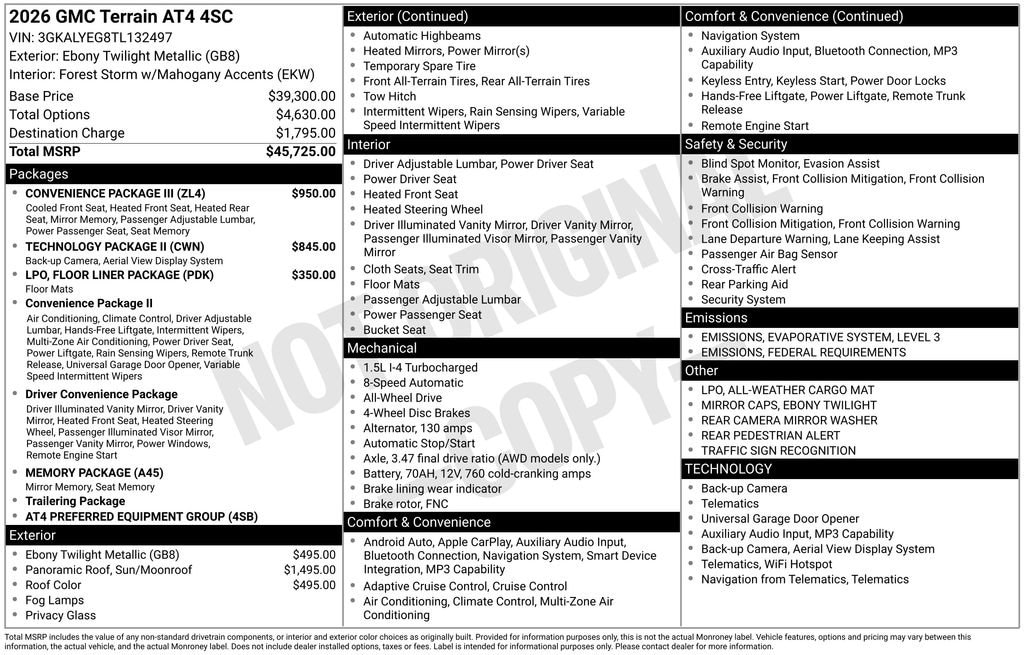 New 2026 GMC Terrain AT4 SUV