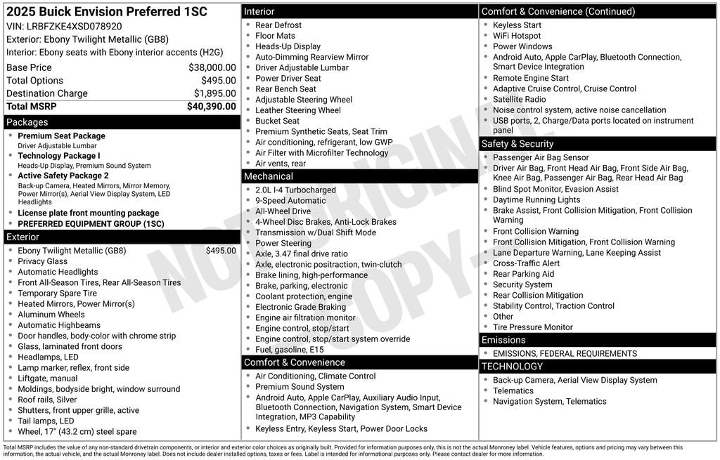 New 2025 Buick Envision Preferred SUV