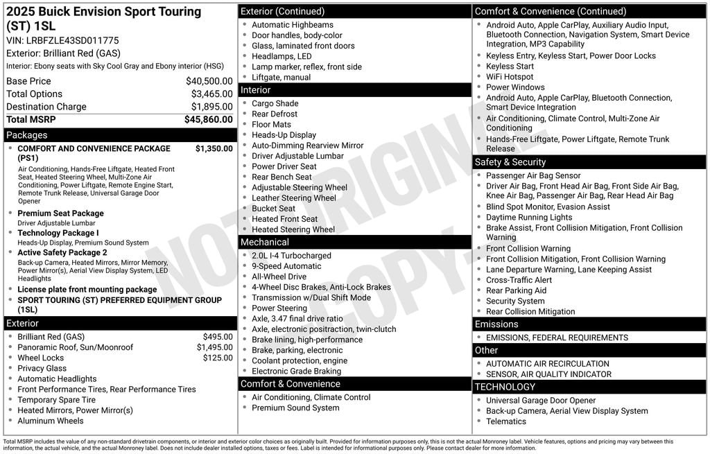 New 2025 Buick Envision Sport Touring SUV