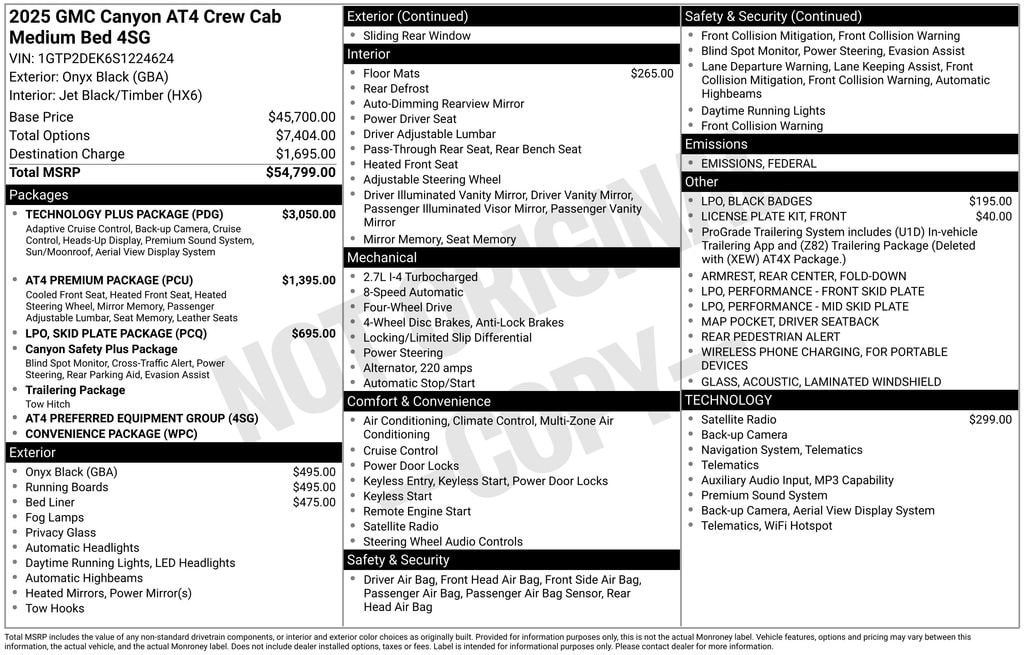 New 2025 GMC Canyon AT4 Truck