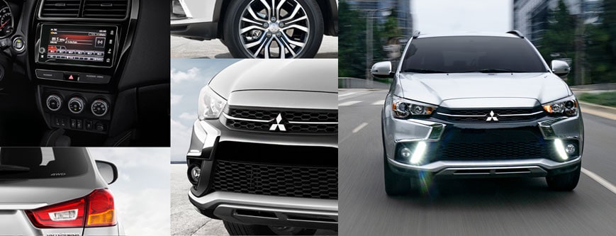 picture of a Mitsubishi Outlander Sport and many of the different features