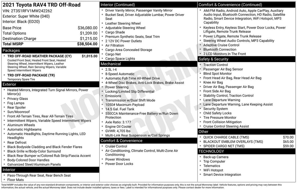 Used 2021 Toyota RAV4 TRD Off Road SUV