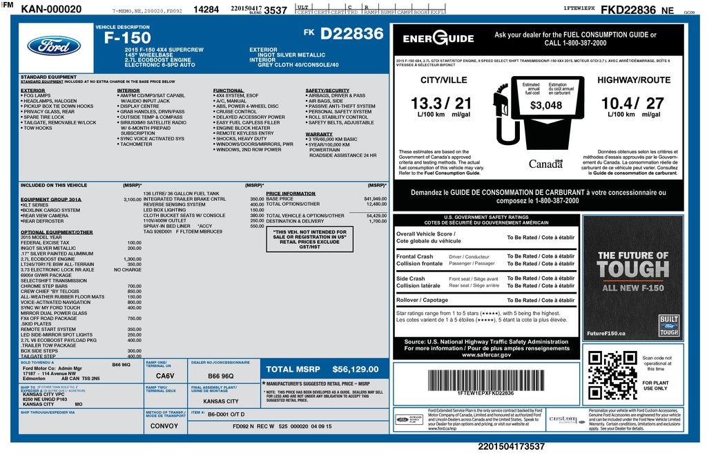 Used 2015 Ford F-150 Truck SuperCrew Cab