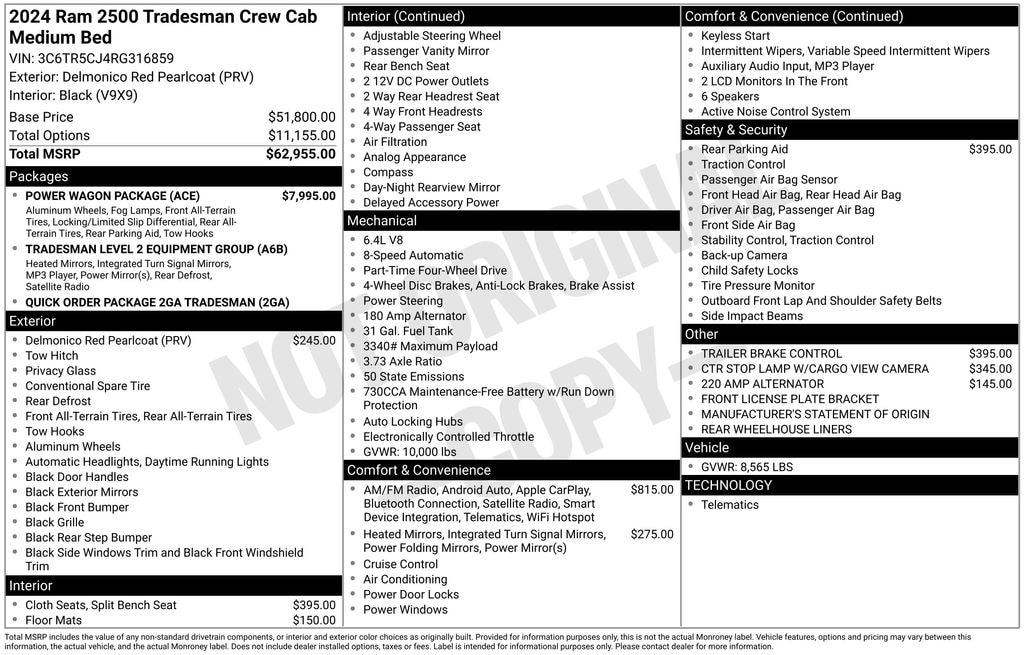 Used 2024 Ram 2500 Tradesman Truck Crew Cab