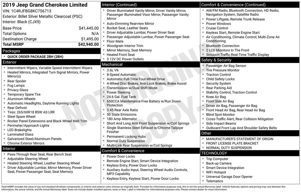 Used 2019 Jeep Grand Cherokee Limited SUV