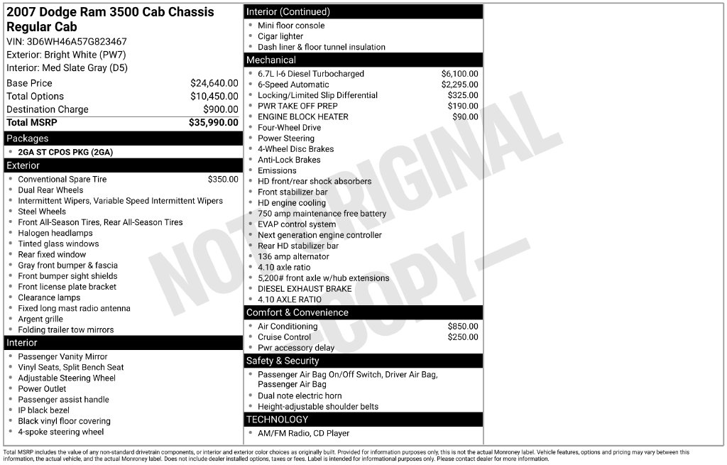 2007 Dodge Ram 3500 Chassis Cab