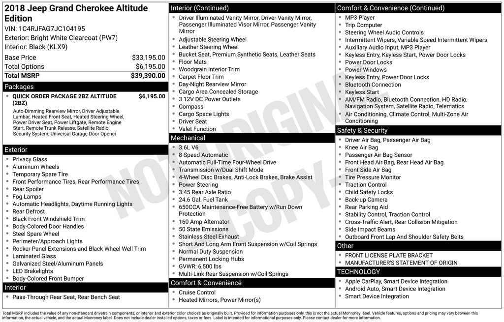 Used 2018 Jeep Grand Cherokee Laredo 4x4 SUV